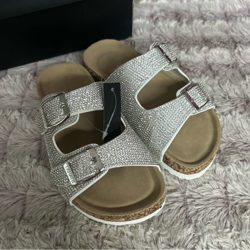 Tahari Slide On Sequin Sandals